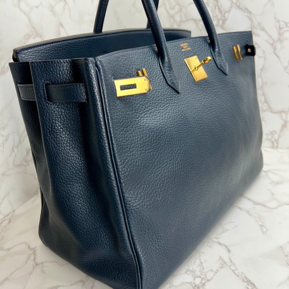 ❌❌❌ SOLD! ❌❌❌ Hermès Birkin 40 in Bleu Marine Buffalo Skipper Leather w/ GHW - Picture 3 of 16